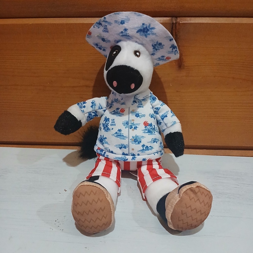 Chick-fil-A Summer 2025 Plush Cow Doll Toy Blue Tropical Island Shirt Cabana D42